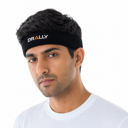 Drally Terry Cotton Headband – Black (Pack of 1)