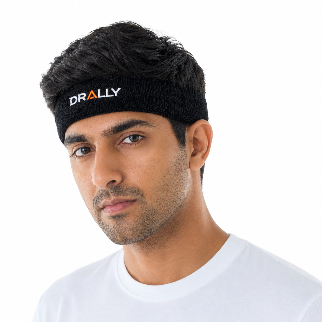 Drally Terry Cotton Headband – Black & Orange (Pack of 2)