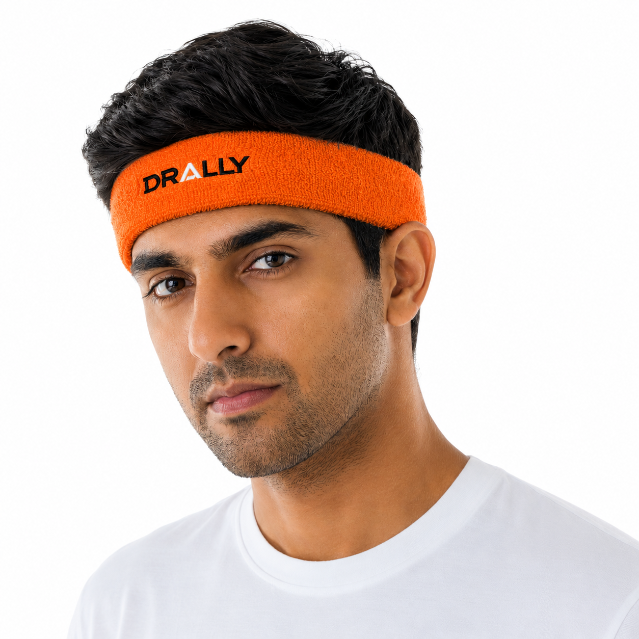 Drally Terry Cotton Headband – Black & Orange (Pack of 2)